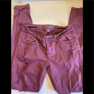Cranberry colored Hot Kiss jeans